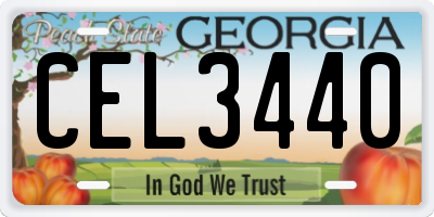 GA license plate CEL3440