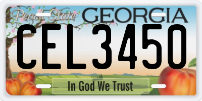GA license plate CEL3450