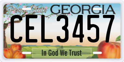 GA license plate CEL3457