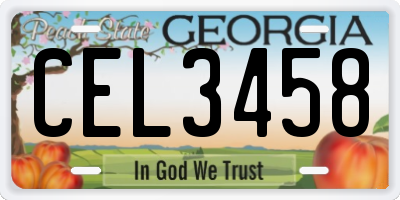 GA license plate CEL3458