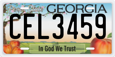 GA license plate CEL3459