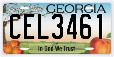 GA license plate CEL3461