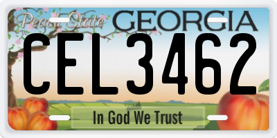 GA license plate CEL3462