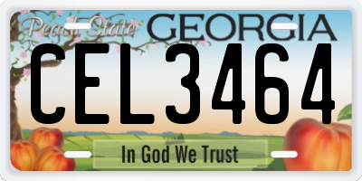 GA license plate CEL3464