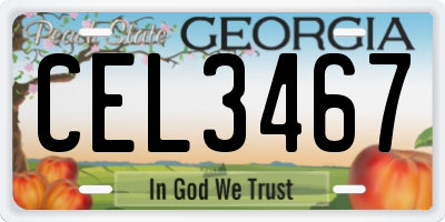 GA license plate CEL3467