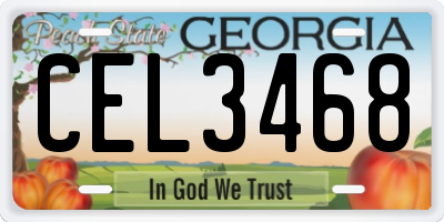 GA license plate CEL3468