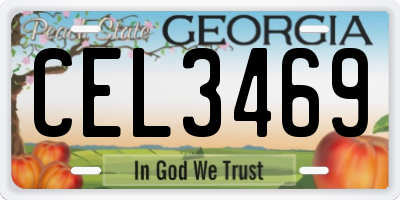 GA license plate CEL3469