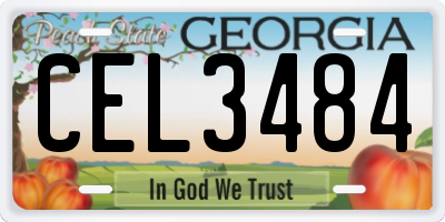 GA license plate CEL3484