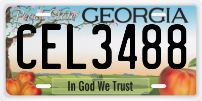 GA license plate CEL3488