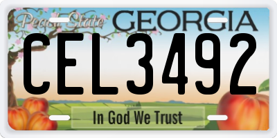 GA license plate CEL3492