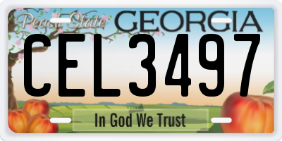 GA license plate CEL3497