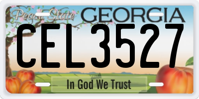 GA license plate CEL3527