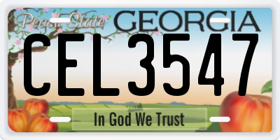 GA license plate CEL3547