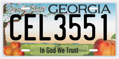 GA license plate CEL3551