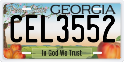 GA license plate CEL3552