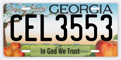 GA license plate CEL3553
