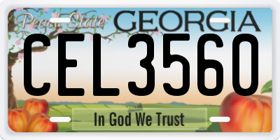 GA license plate CEL3560