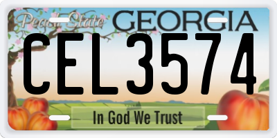 GA license plate CEL3574