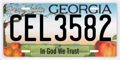 GA license plate CEL3582