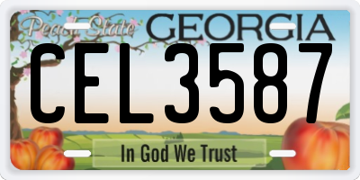 GA license plate CEL3587