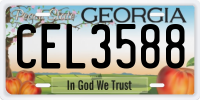 GA license plate CEL3588