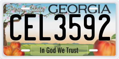 GA license plate CEL3592