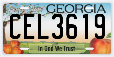 GA license plate CEL3619