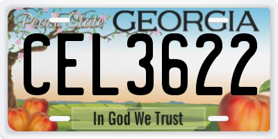 GA license plate CEL3622