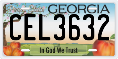 GA license plate CEL3632