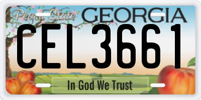 GA license plate CEL3661