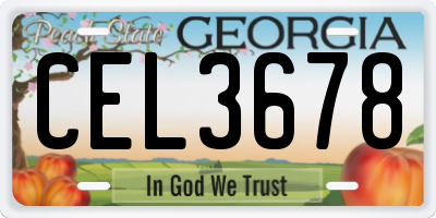 GA license plate CEL3678