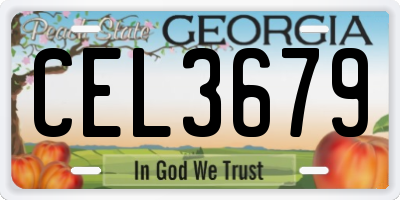 GA license plate CEL3679