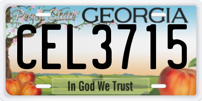 GA license plate CEL3715