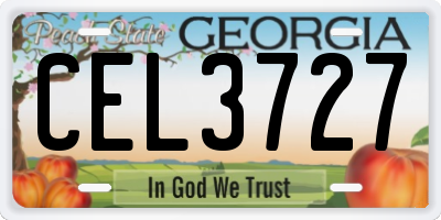 GA license plate CEL3727