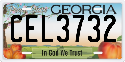 GA license plate CEL3732