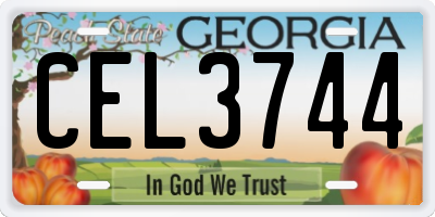 GA license plate CEL3744