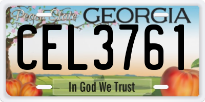 GA license plate CEL3761