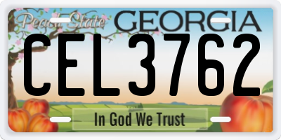 GA license plate CEL3762