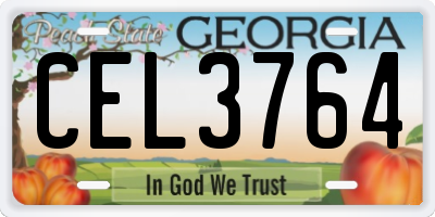 GA license plate CEL3764