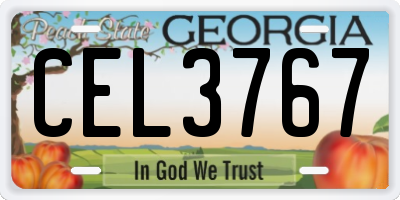 GA license plate CEL3767