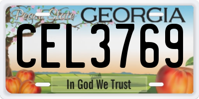 GA license plate CEL3769