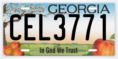 GA license plate CEL3771