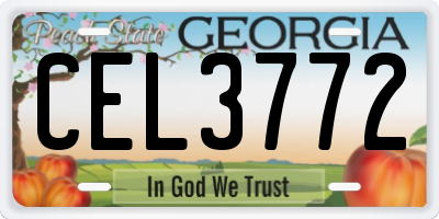 GA license plate CEL3772