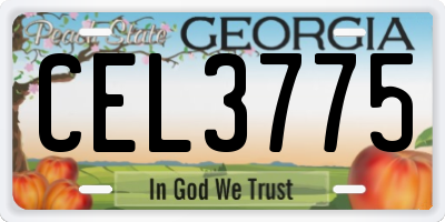 GA license plate CEL3775