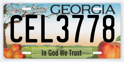 GA license plate CEL3778