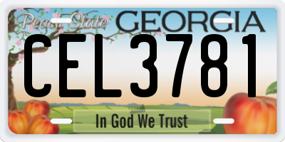 GA license plate CEL3781