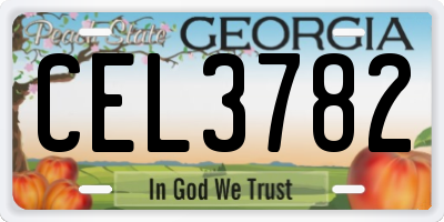 GA license plate CEL3782