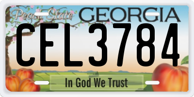 GA license plate CEL3784