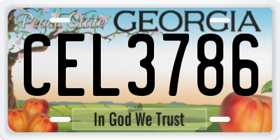 GA license plate CEL3786
