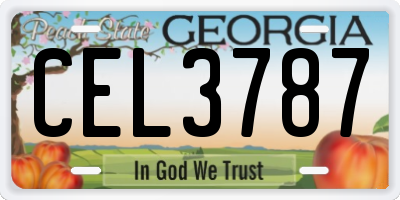 GA license plate CEL3787